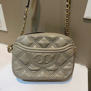 Tory Burch Heron Gray Fleming Camera Bag